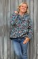 Preview: French Terry Stoff Holly Winterzauber – Beeren und Tannenzapfen auf Dunkelblau